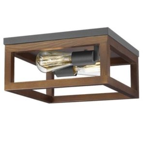 Metal and Wood Ceiling Fiting CF441 BK/WOOD