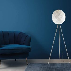 Laser Cut Metal Ball Floor Lamp White G-KLT-820F/WH