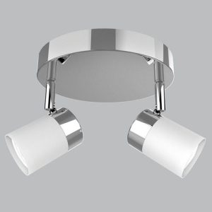 Matt White Polished Chrome Spotlight S170/2 CHR/WH