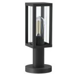 Aluminium Pillar Lantern with Clear Glass L374 MATT BK