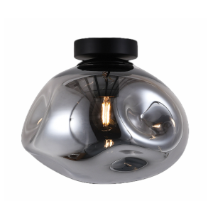 1xE27 Large Glass MOLTEN Smoke/Black