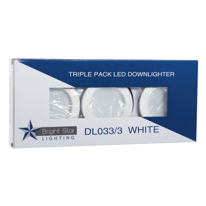 Triple Pack LED Polycarbonate & Metal Downlights