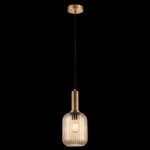 E27 Athina Cut Glass Pendant Amber
