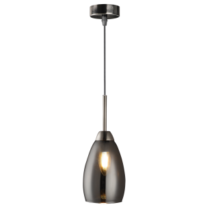 Metal with Smoke Colour Glass Pendant