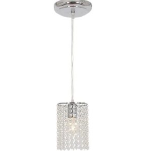 Polished Chrome Pendant with Clear Acrylic Crystals