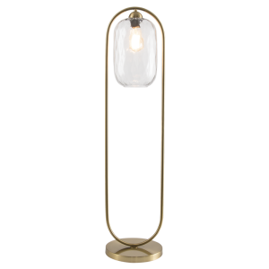 Metal Floor Lamp with Clear Wavy Glass