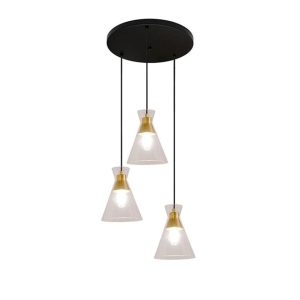 E27 Cleopatra Glass Pendant on a Plate