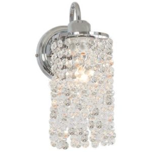 Polished Chrome Wall Fitting with Clear Acrylic Crystals