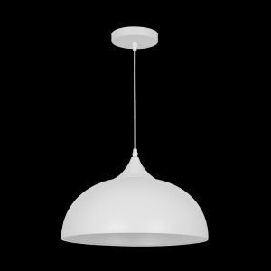 E27 White Half Dome Metal Pendant