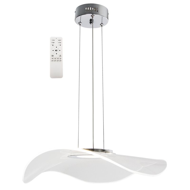14W Polished Chrome and Acrylic Pendant with Remote Control