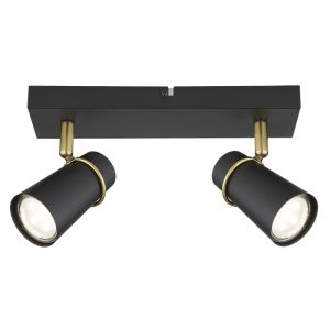 Black Spotlight with Antique Trim and Tapered Head