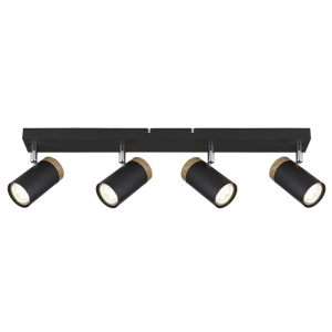 Black Spotlight with Wood Finish