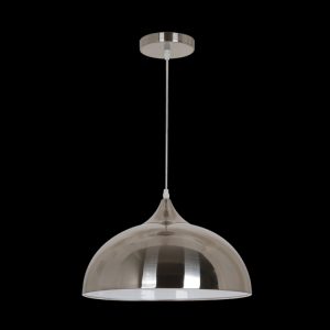 E27 Nickel Satin Half Dome Metal Pendant