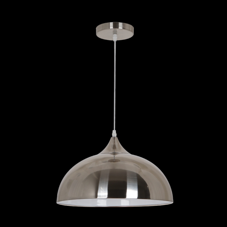 E27 White Half Dome Metal Pendant - Image 2