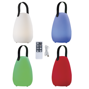 Outdoor Colour Changing Rechargeable Lamp with Remote Control and USB Charging Cable
