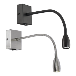 Metal Wall Fitting with Gooseneck Arm for LED and Switch