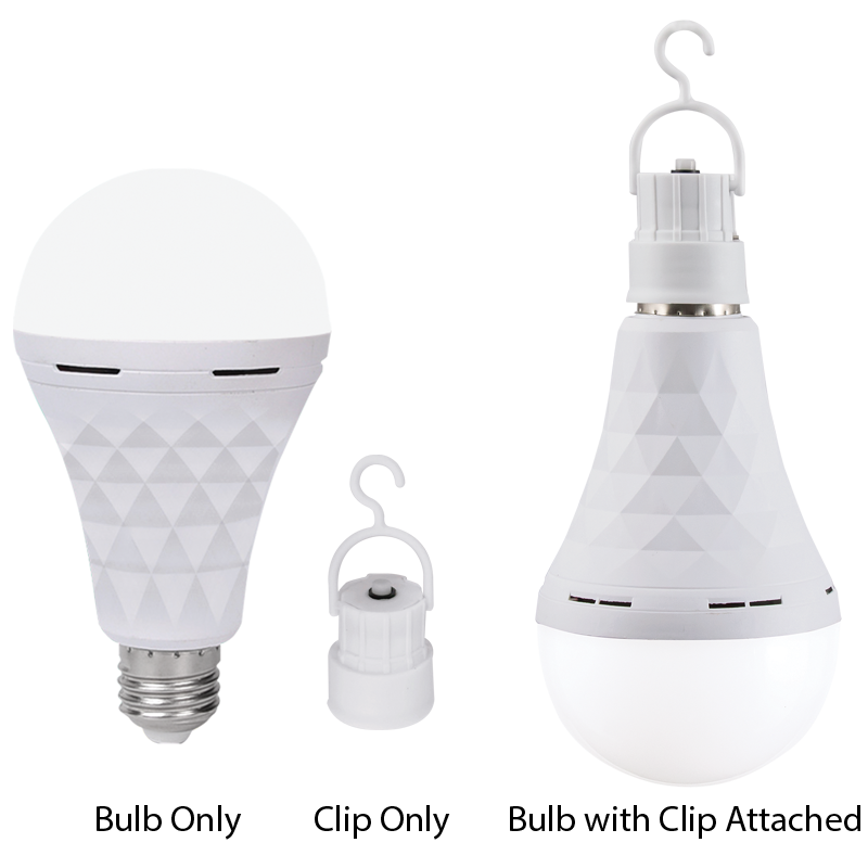 A80 LED Emergency Rechargeable Bulb, With Clip and Switch