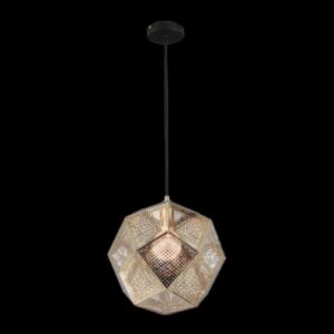 E27 Gold Stainless Steel Round Mesh Pendant