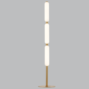 Aluminium and Opal Glass Standing Lamp On / Off Foot Switch