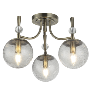 Metal Chandelier with Speckled Glass