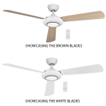 Metal Ceiling Fan with 3 MDF brown and white Reversible Blades