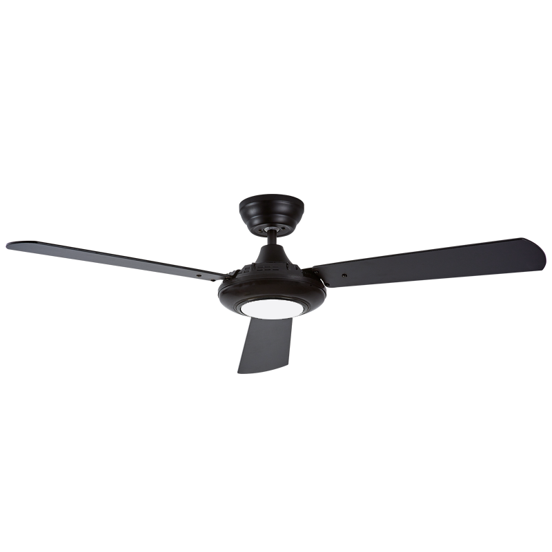 Metal Ceiling Fan with 3 MDF Black and Brown Reversible Blades