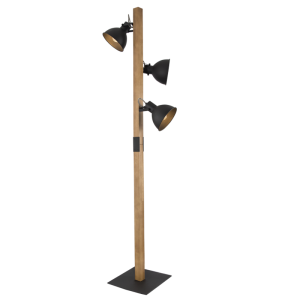 Metal and Wood Standing Lamp