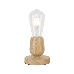 Metal and Dark Wood Table Lamp