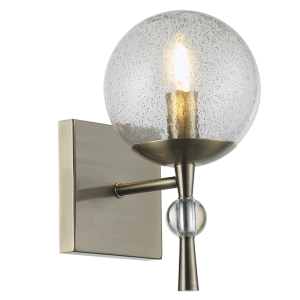 Metal Wall Bracket with Speckled Glass