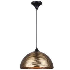Metal Pendant with Hammered Metal Dome