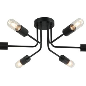 6 Light Metal Spider Flush Mount Ceiling