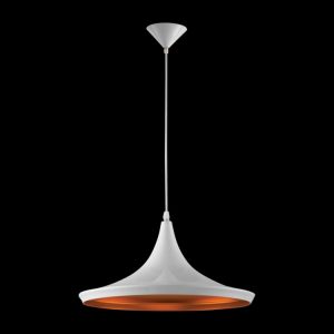 Conical Metal Pendant, White & Gold