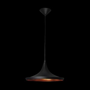 Conical Metal Pendant, Black & Gold