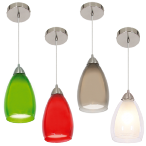 Satin Chrome Pendant with Double Glass