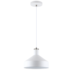 Sand White and Satin Chrome Metal Pendant