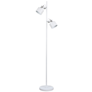 Matt White and Satin Chrome Metal Standing Lamp