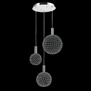 LED Trio Round Metal Ring Pendant