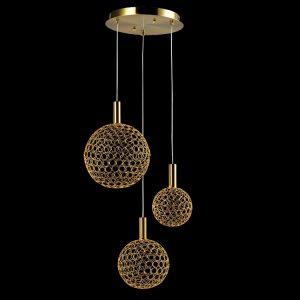 LED Trio Round Metal Ring Pendant