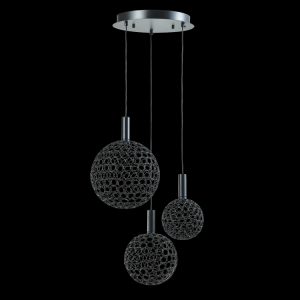 LED Trio Round Metal Ring Pendant