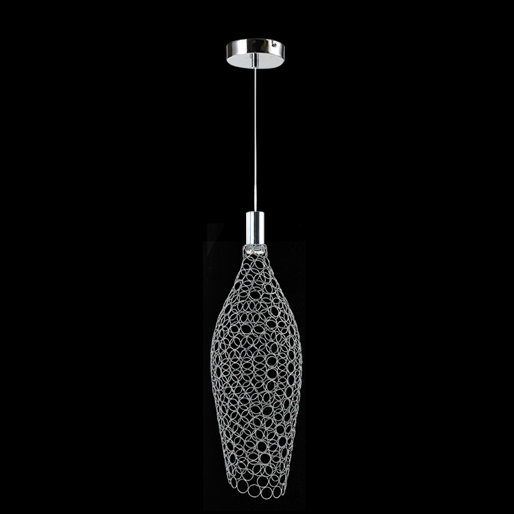 LED Large Long Metal Ring Pendant