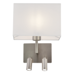 Wall Bracket with 2 Switches and White Shade
