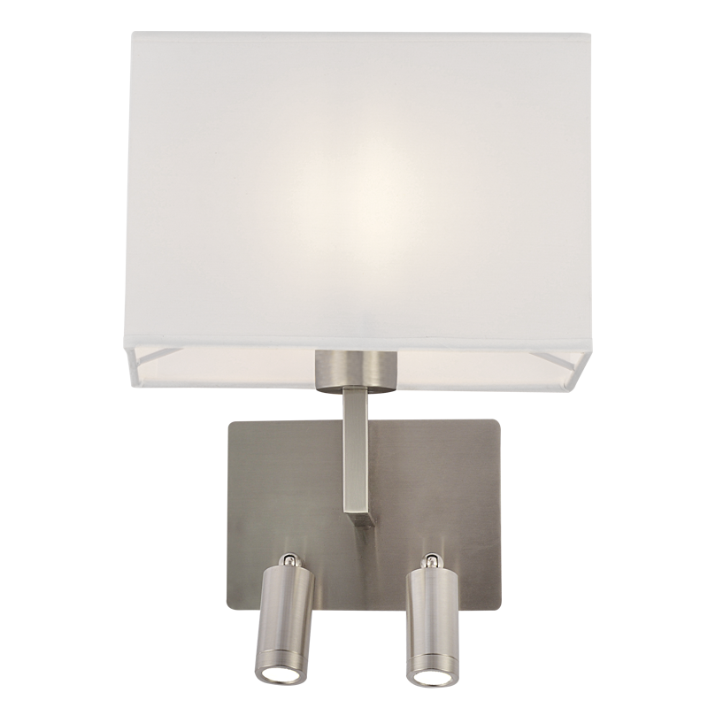 Wall Bracket with 2 Switches and White Shade