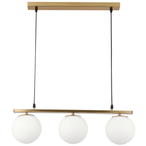 3X60W BRASS PENDANT WITH GLASS