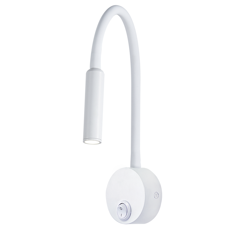 Metal LED Wall Light with Flexible Rubber Arm and Switch